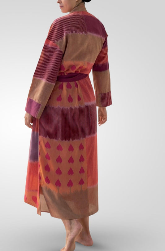 Handwoven Sunset Ikat Cotton Kimono - TB Project