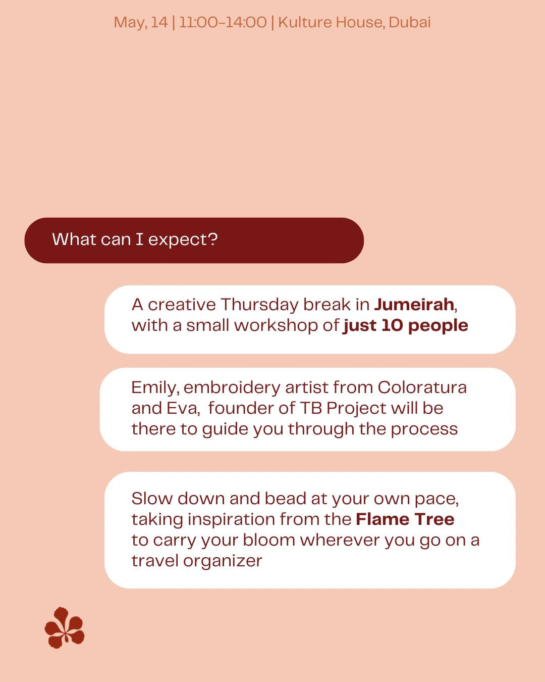 Embroidery Workshop | May, 14 | Dubai