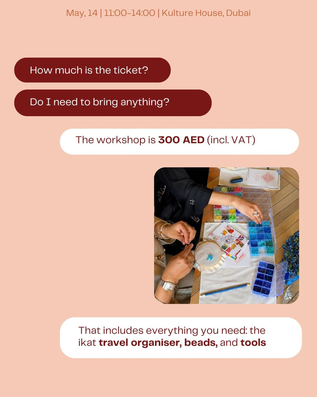 Embroidery Workshop | May, 14 | Dubai